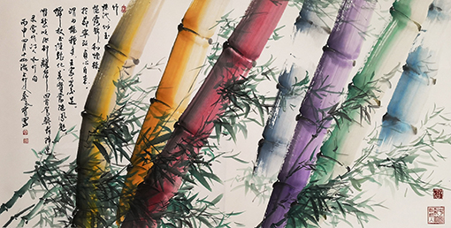 《竹诗》规格：137cmx67cm